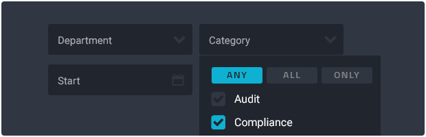 workflow filter in management software financial services